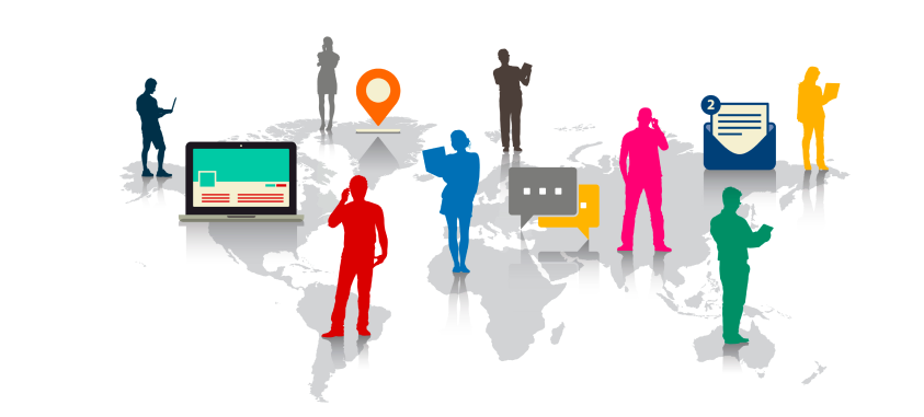 People on world map